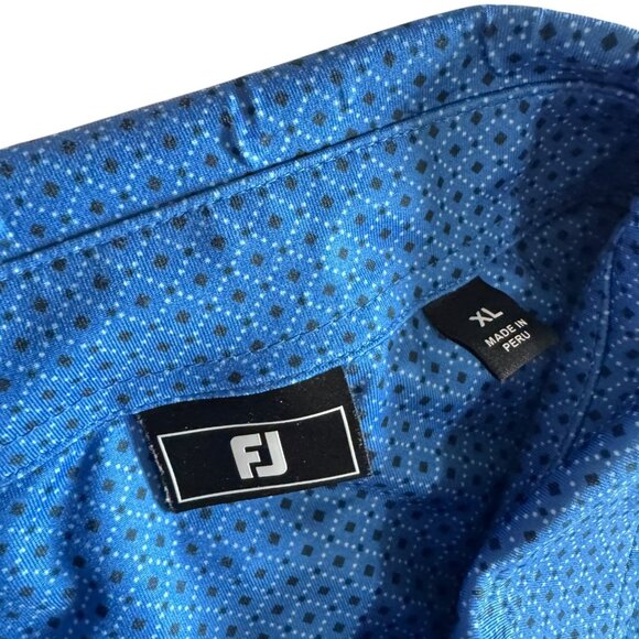 Footjoy Men's Size XL Golf Polo PGA of America on Sleeve Diamond Pattern - Blue - Picture 4 of 5